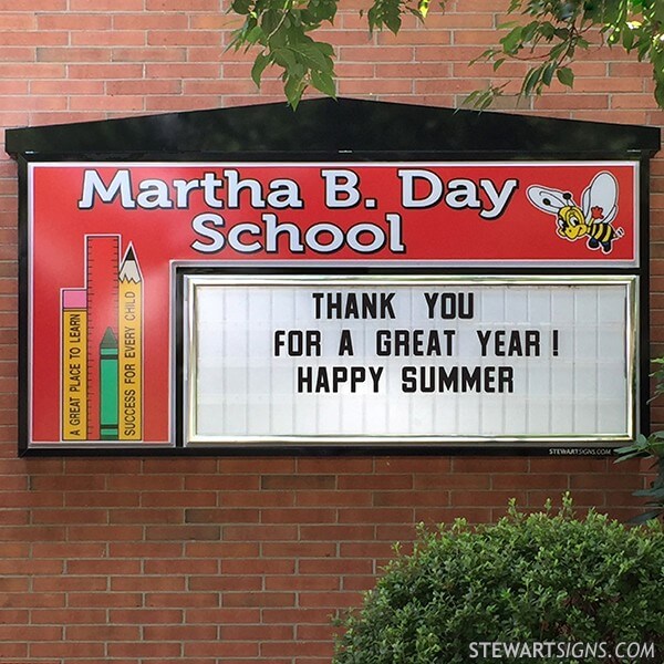 School Sign for Martha B Day School