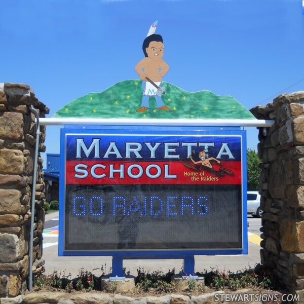 School Sign for Maryetta School