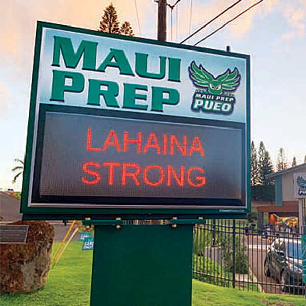 School Sign for Maui Preparatory Academy