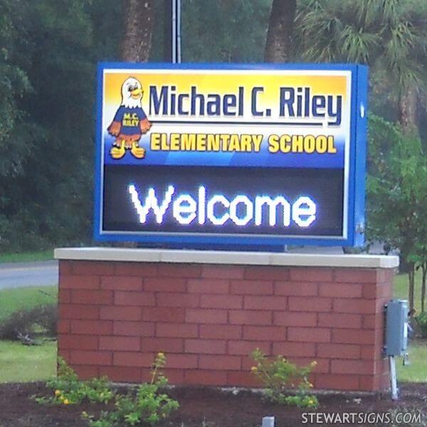 School Sign for Michael C Riley Elementary School