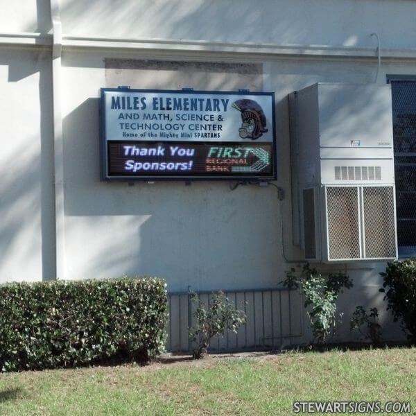 School Sign for Miles Avenue Elementary