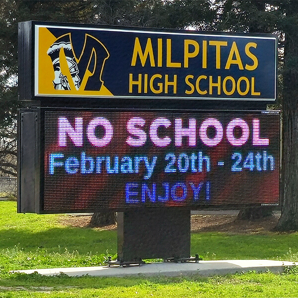 School Sign for Milpitas High School