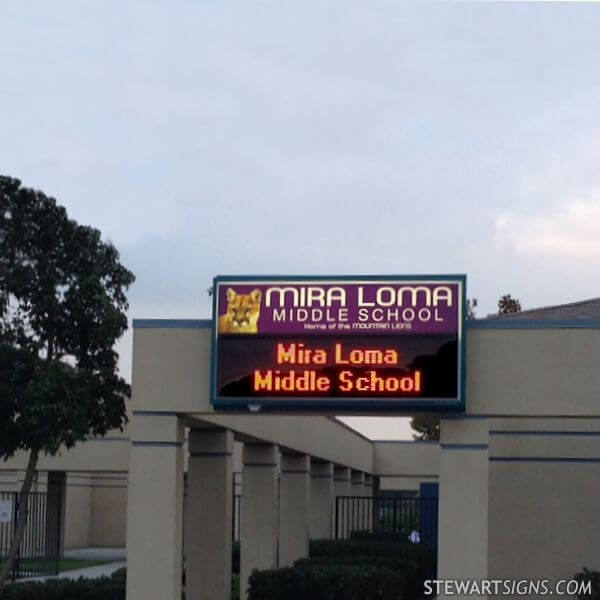 School Sign for Mira Loma Middle School
