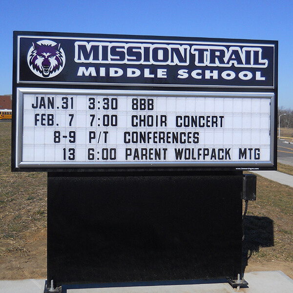 School Sign for Mission Trail Middle School