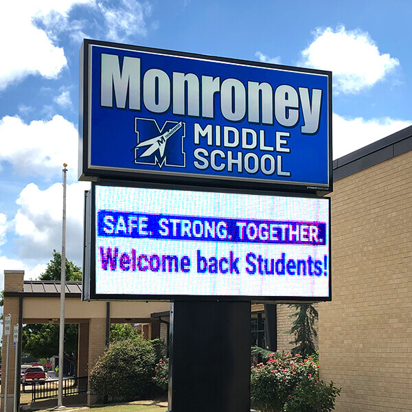 School Sign for Monroney Middle School