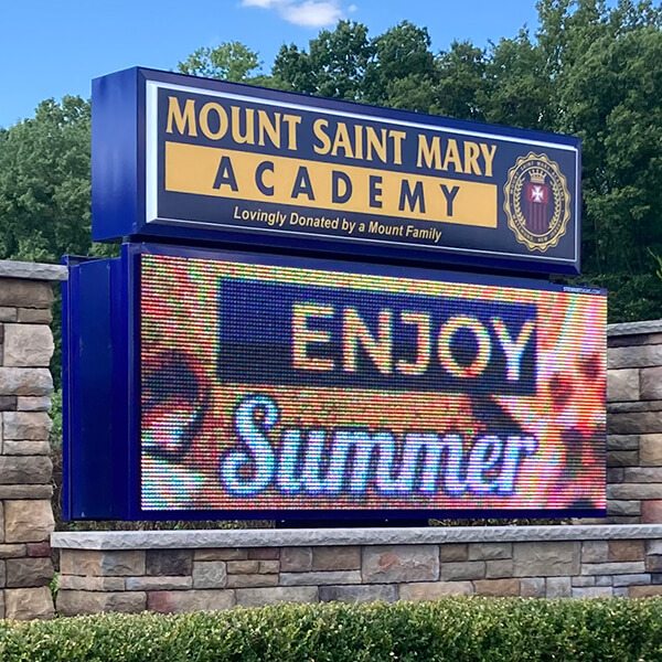 School Sign for Mount Saint Mary Academy