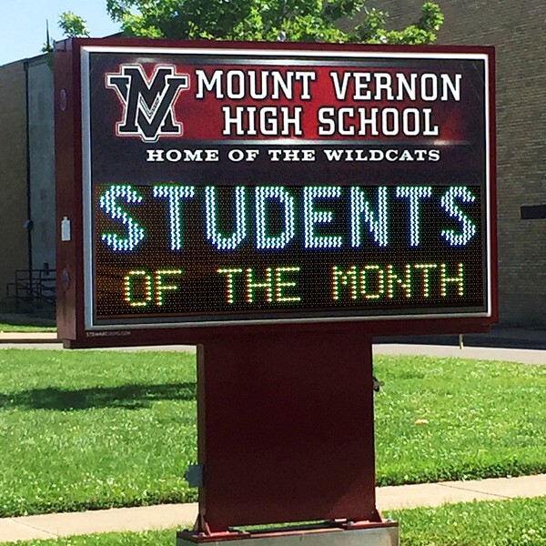School Sign for Mt. Vernon High School