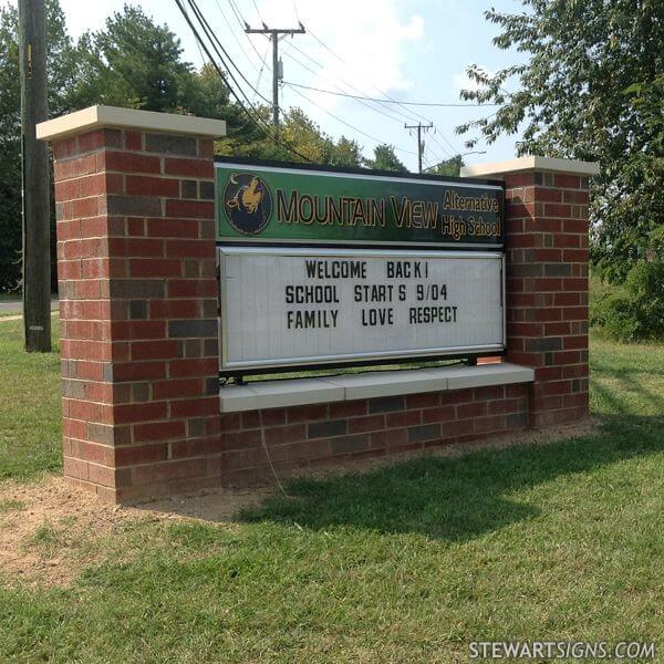 School Sign for Mountain View Alternative High School