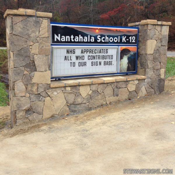 School Sign for Nantahala School