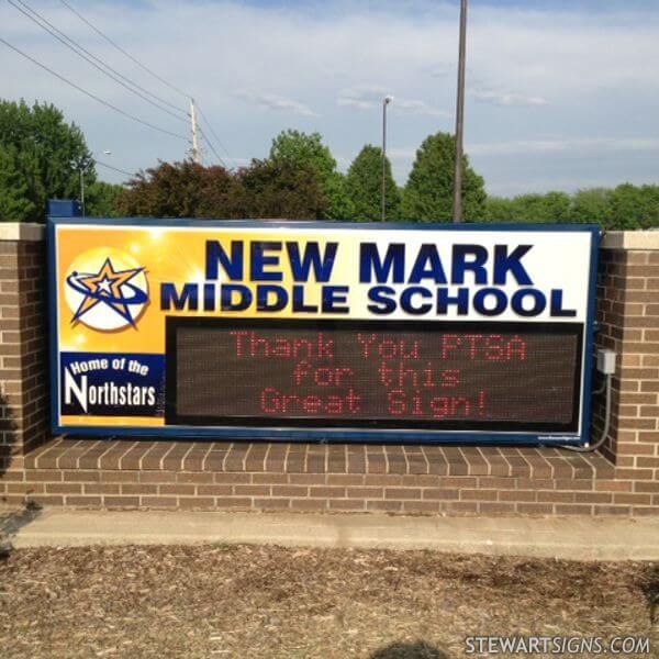 School Sign for New Mark Middle School