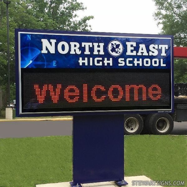 School Sign for North East High School