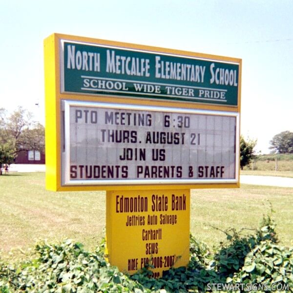 School Sign for North Metcalfe Elementary School