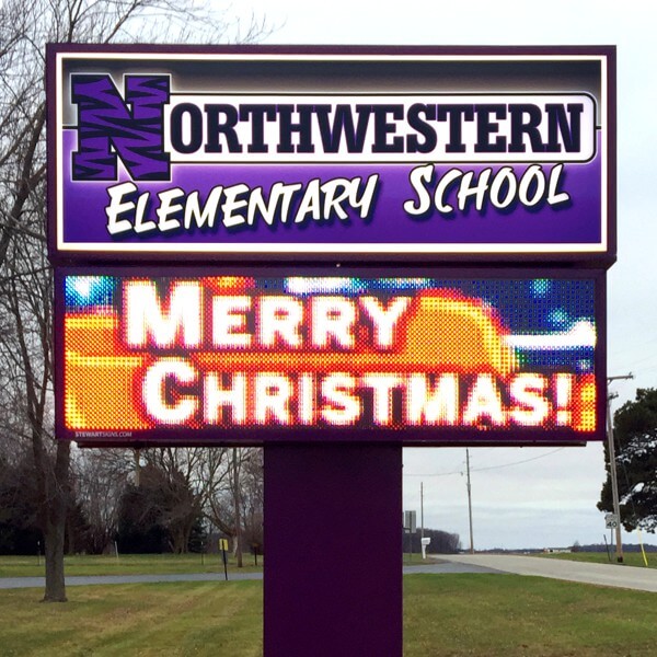 School Sign for Northwestern Elementary School