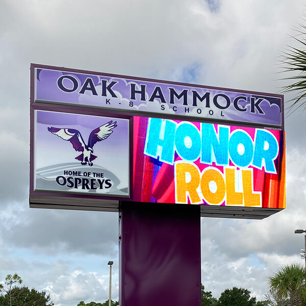 School Sign for Oak Hammock K-8