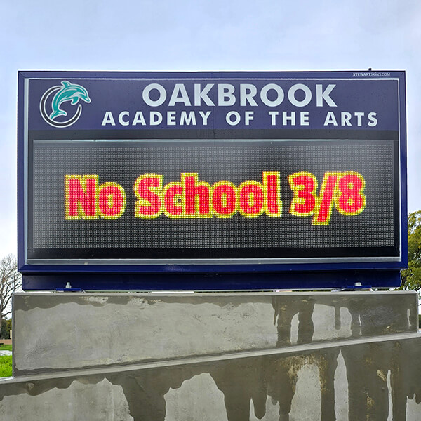 School Sign for Oakbrook Elementary School