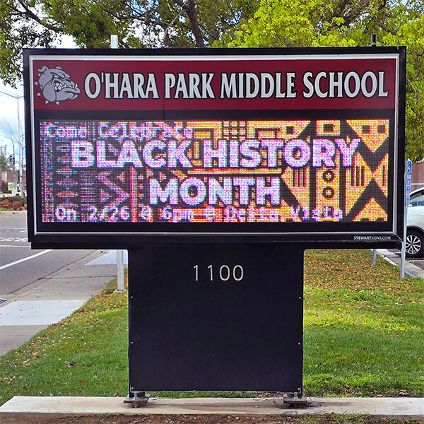 School Sign for O'hara Park Middle School
