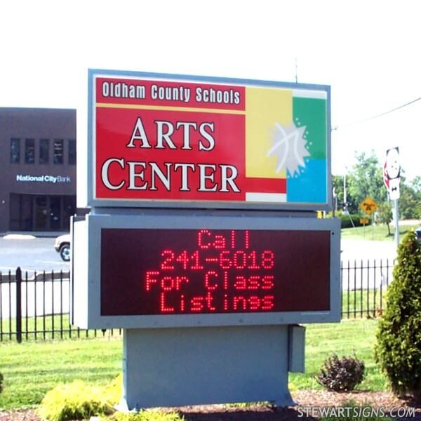 School Sign for Oldham County Schools Arts Center