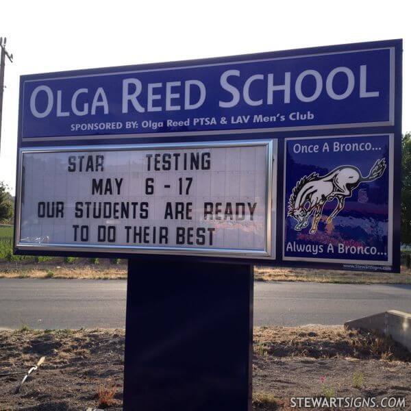 School Sign for Olga Reed School