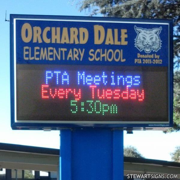 School Sign for Orchard Dale Elementary School