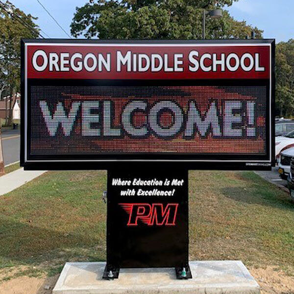 School Sign for Oregon Middle School