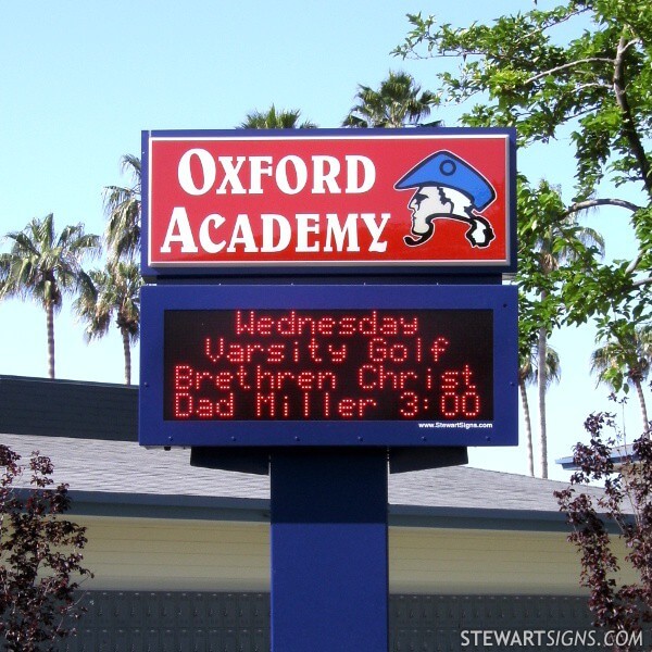 School Sign for Oxford Academy