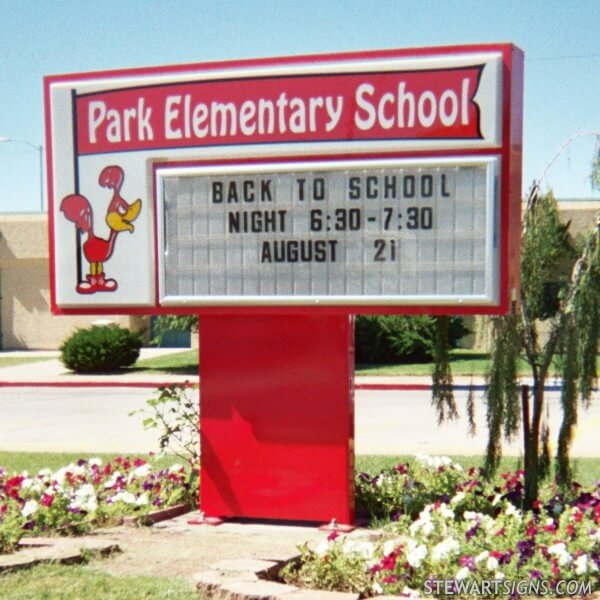 School Sign for Park Elementary School