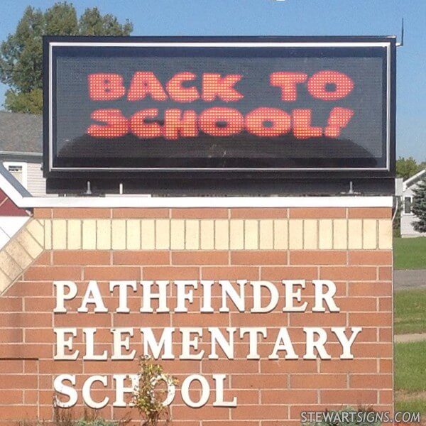 School Sign for Pathfinder Elementary School