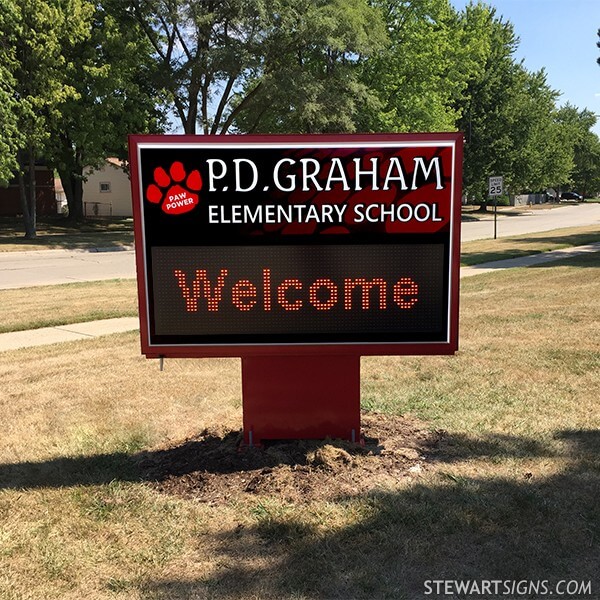 School Sign for P.d. Graham Elementary School