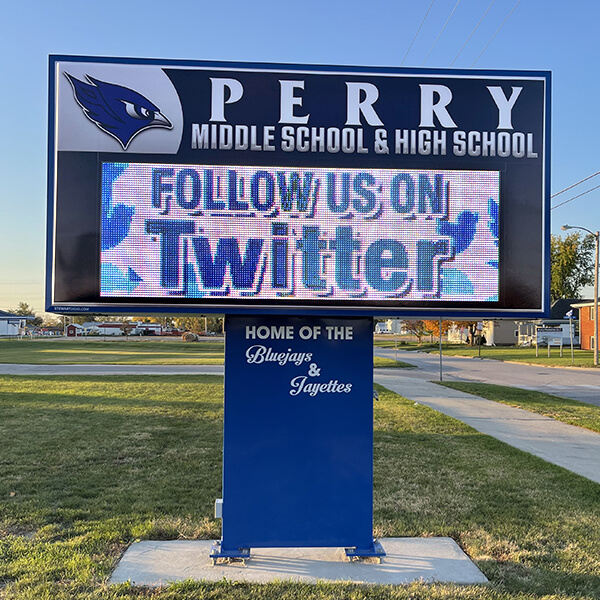 School Sign for Perry Middle and High School