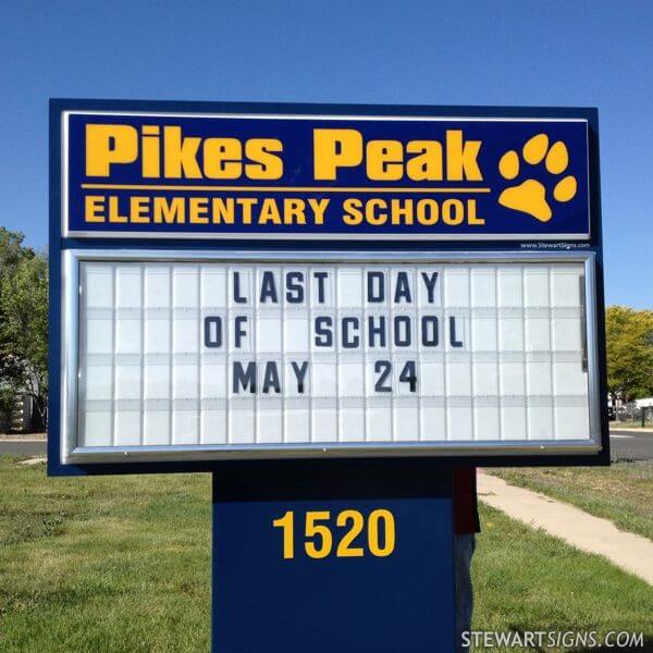 School Sign for Pikes Peak Elementary School