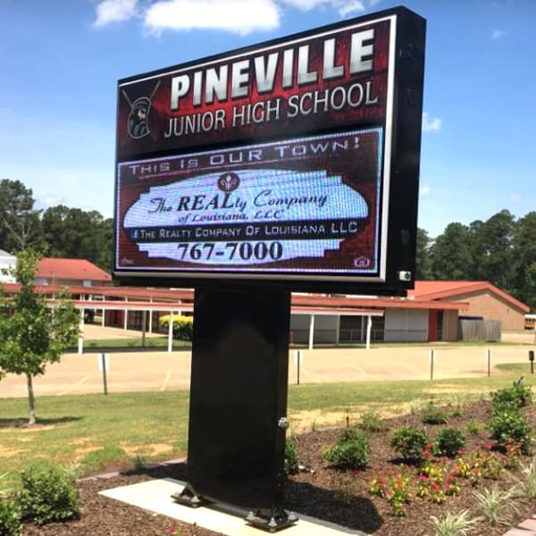 School Sign for Pineville Junior High School