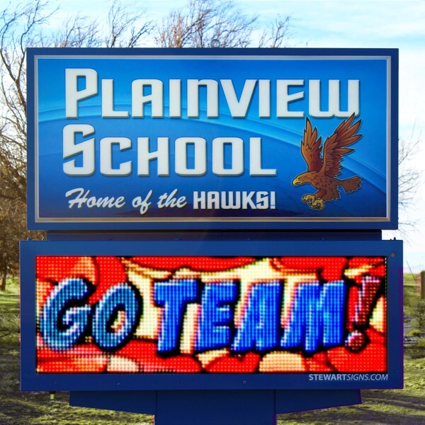 School Sign for Plainview School