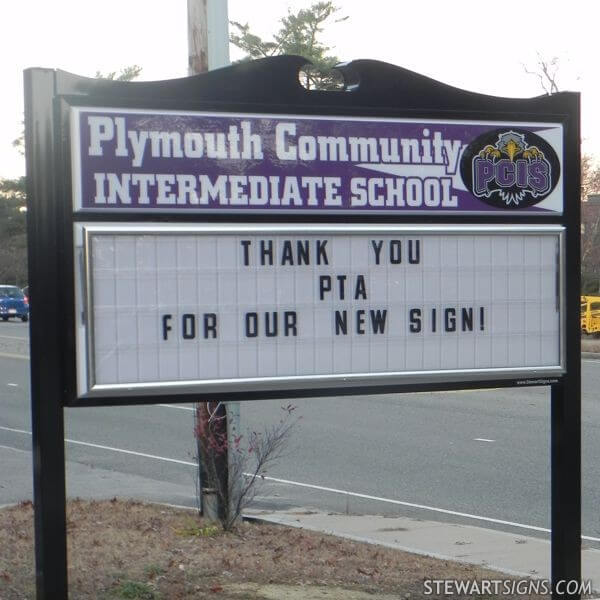School Sign for Plymouth Community Intermediate School