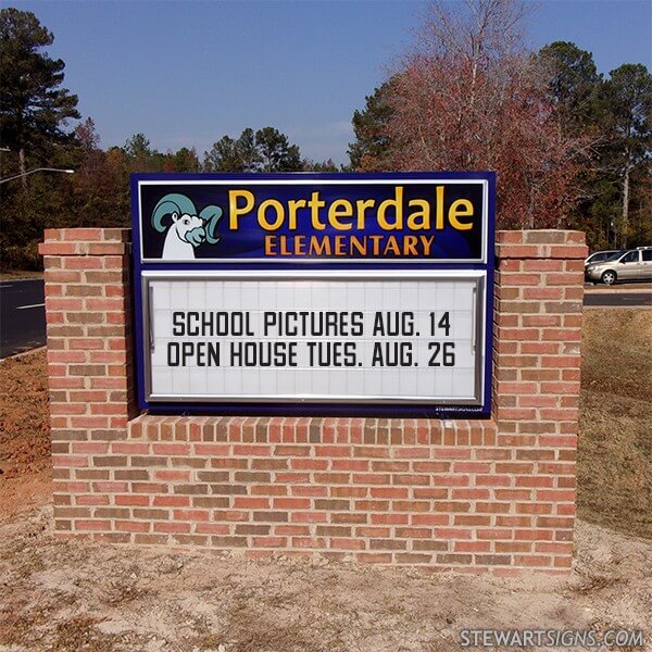 School Sign for Porterdale Elementary