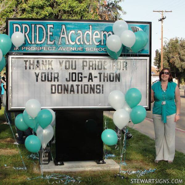 School Sign for Pride Academy