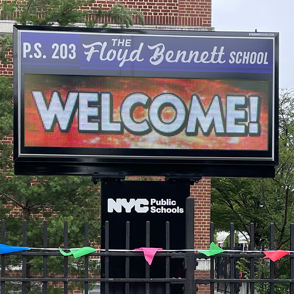 School Sign for The Floyd Bennett School PS 203