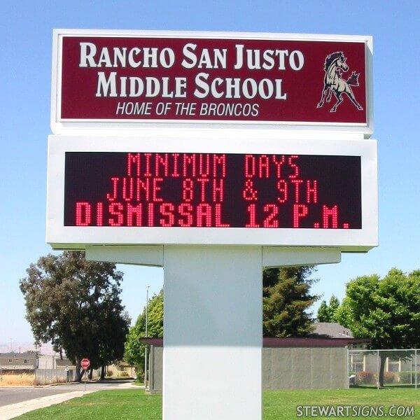 School Sign for Rancho San Justo Junior High School
