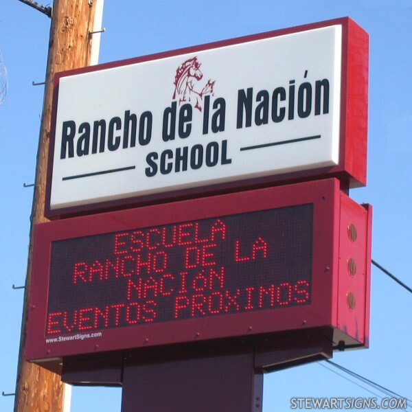 School Sign for Rancho De La Nacion School