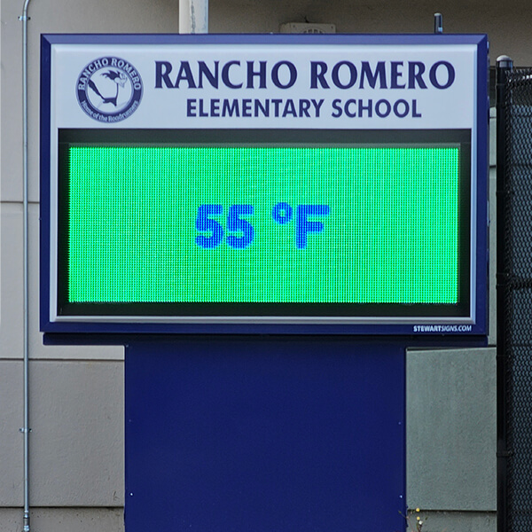 School Sign for Rancho Romero Elementary School
