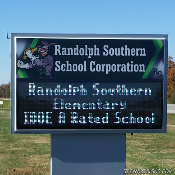School Sign for Randolph Southern School Corporation