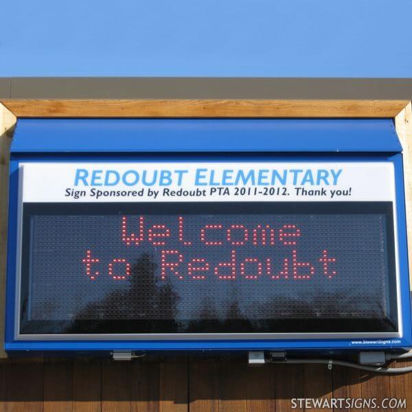 School Sign for Redoubt Elementary School