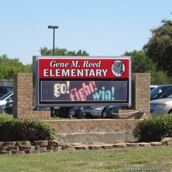 School Sign for Gene M Reed Elementary School Allen, TX