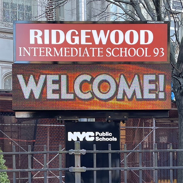 School Sign for Ridgewood Intermediate School 93