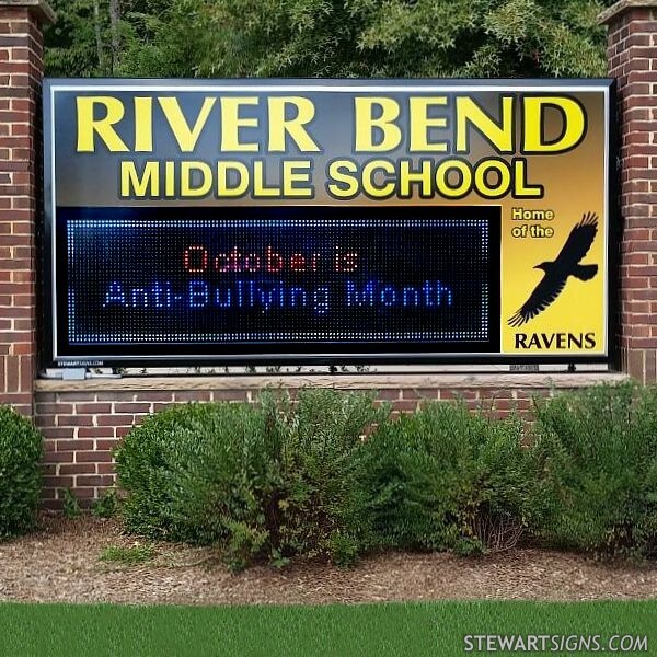 School Sign for River Bend Middle School