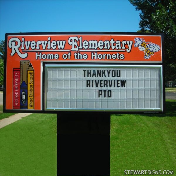 School Sign for Riverview Elementary