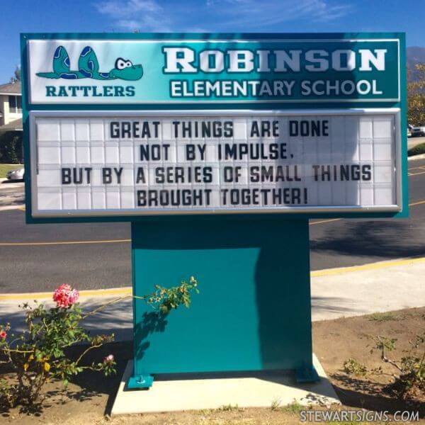 School Sign for Robinson Elementary School