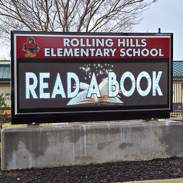School Sign for Rolling Hills Elementary