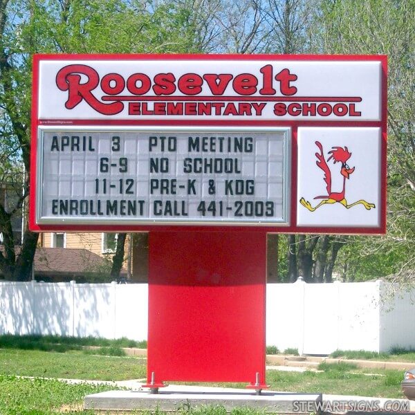 School Sign for Roosevelt Elementary School