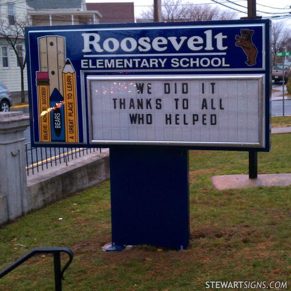 School Sign for Roosevelt Elementary School