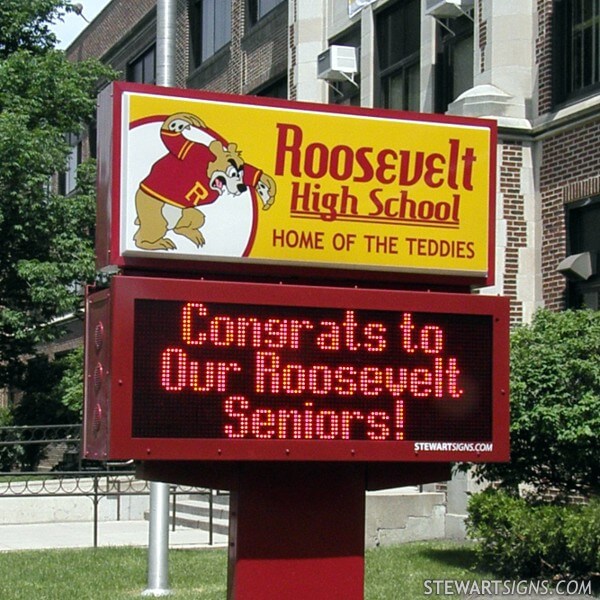 School Sign for Roosevelt High School